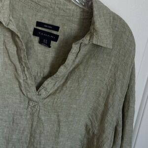Tahari Linen Tunic Top Women's 1X Beach Resort Cruise Weekend Tropics Comfort